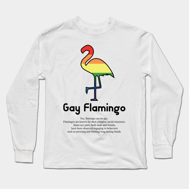 Gay Flamingo G5b - Can animals be gay series - meme gift t-shirt Long Sleeve T-Shirt by FOGSJ